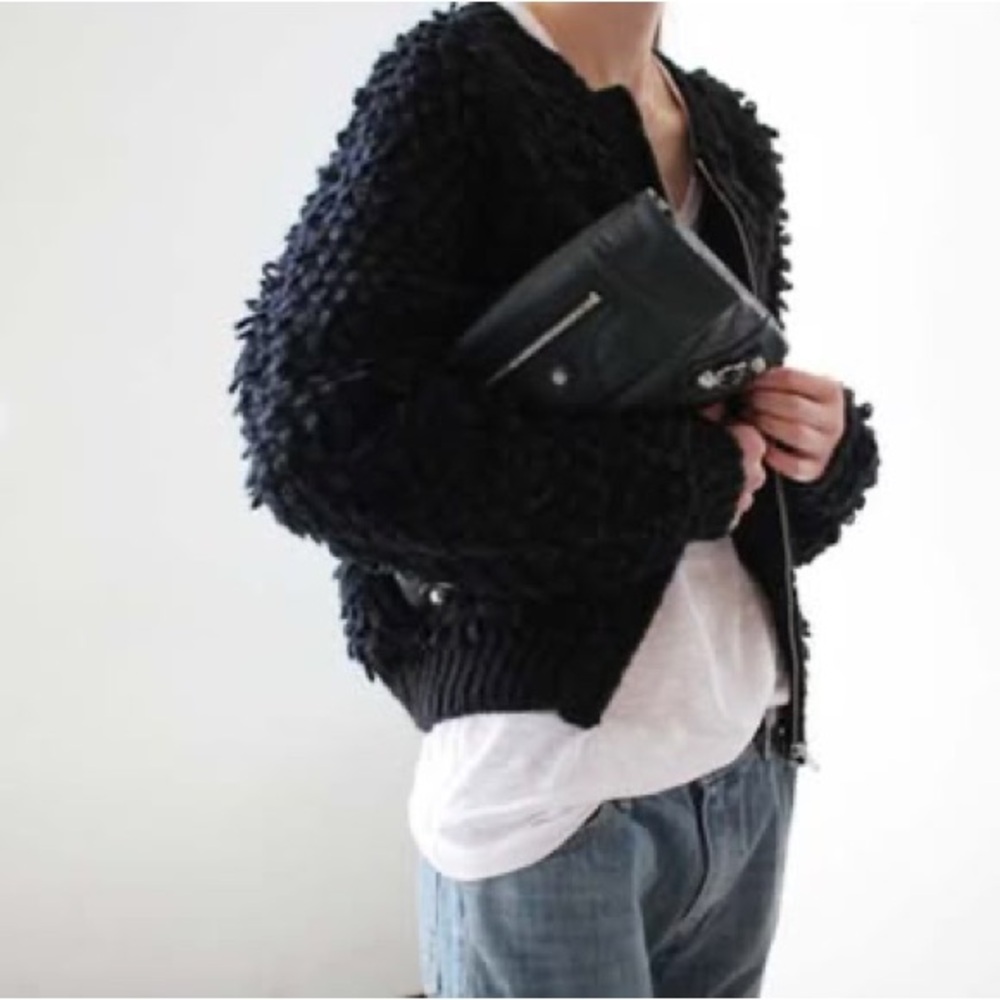 Anine Bing knitted bomber jacket